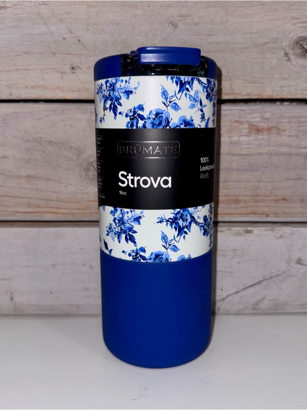 Brumate 18oz Ceramic Lined STROVA Tumbler - Sorrento Blue Floral - NWT
